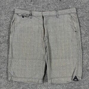 VANS Mens Chino Shorts Size 34 Black Plaid Flat Front Casual Streetwear